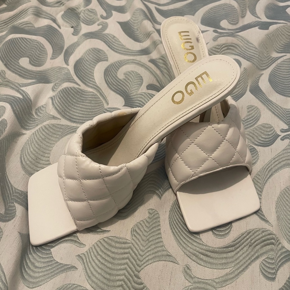 EGO Stitched Quilted Open Toe High Heel Sandals